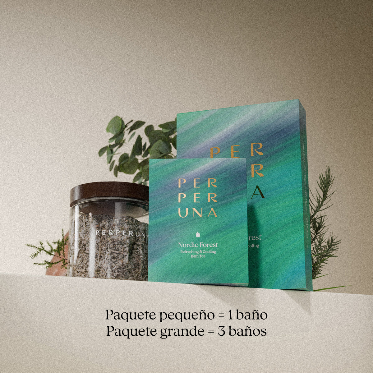 Nordic Forest 50 g – té de baño: paquete pequeño = 1 baño, paquete grande = 3 baños