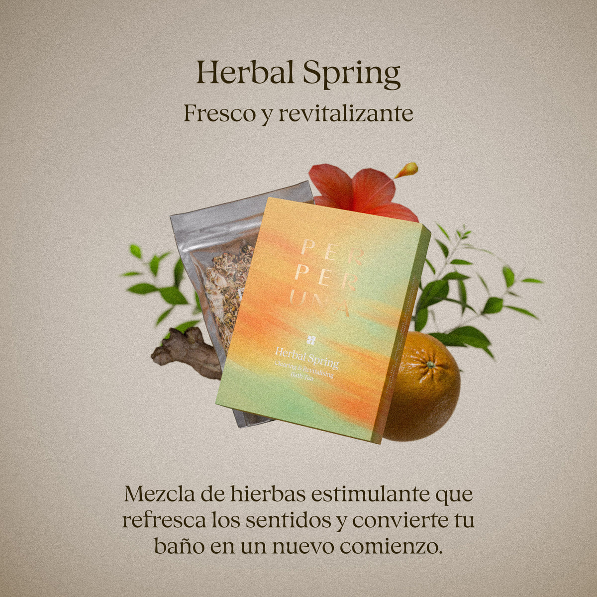 Herbal Spring 50 g – té de baño: tarjeta del aroma