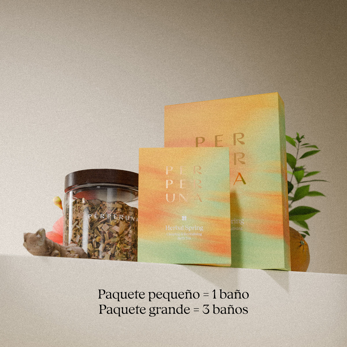Herbal Spring 50 g – té de baño: paquete pequeño = 1 baño, paquete grande = 3 baños