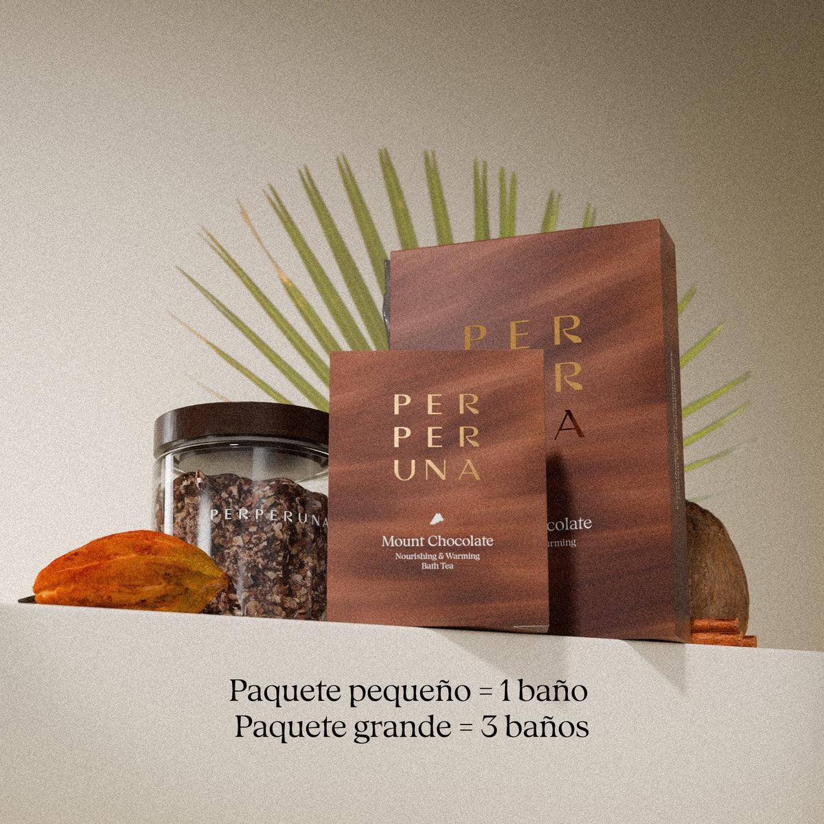 Mount Chocolate 50 g – té de baño: paquete pequeño = 1 baño, paquete grande = 3 baños
